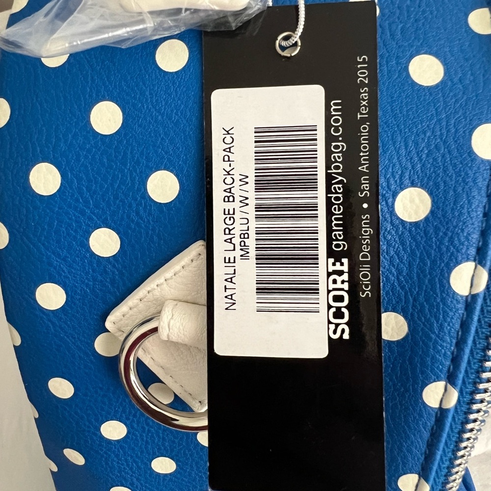đź‘‘âś…PRICE FIRMâś…Large Blue Polka Dot Backpack - Picture 9 of 14